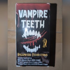 Vampire Teeth Halloween For Kids- Red and Black